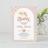 Invitation Oh Baby Daisy Flowers Arch Boho Baby shower (Debout devant)