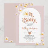 Invitation Oh Baby Daisy Flowers Arch Boho Baby shower (Devant / Derrière)