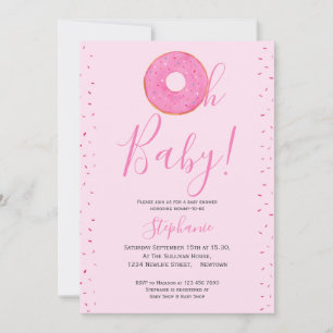 Invitation Oh Baby Donut Saupoudrer le Baby shower de la fill