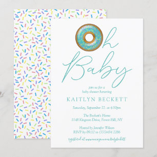Invitation Oh Baby Donut Saupoudrer les garçons Baby shower