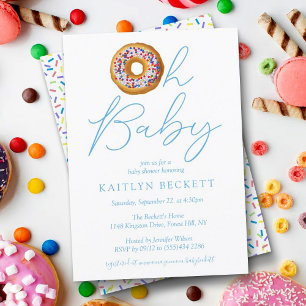 Invitation Oh Baby Donut Saupoudrer les garçons Baby shower I