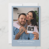 Invitation Oh Baby Dusty Blue Boy Baby shower photo (Dos)