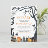 Invitation Oh Baby Éffrayant Baby shower Halloween (Debout devant)