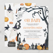 Invitation Oh Baby Éffrayant Baby shower Halloween (Devant / Derrière)