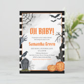 Invitation Oh Baby Éffrayant Baby shower Halloween (Debout devant)