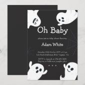 Invitation Oh Baby Éffrayant Fantôme Halloween Baby shower d' (Devant / Derrière)