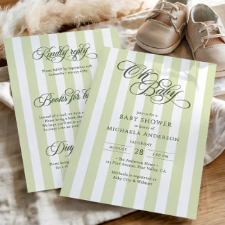 Invitation Oh Baby Elegant Script Tout En Un Baby Shower