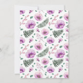 Invitation Oh Baby Elephant avec Fleurs violettes Douche mode (Dos)