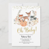 Invitation Oh Baby Fall Woodland Baby shower Citrouille (Devant)