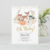 Invitation Oh Baby Fall Woodland Baby shower Citrouille (Debout devant)