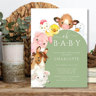Invitation Oh Baby Farm Animals Baby shower