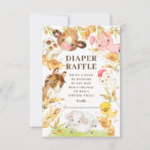 Invitation Oh Baby Farm Animaux Baby shower Déchets Raffle (Devant)