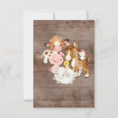 Invitation Oh Baby Farm Animaux Baby shower Déchets Raffle (Dos)