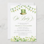 Invitation Oh Baby Fête de la Saint-Patrick Bébé Vert (Devant)