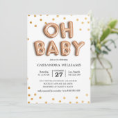 Invitation "Oh Baby" Genre Neutre Baby shower (Debout devant)