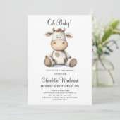 Invitation Oh Baby Genre Neutre Baby shower Boho (Debout devant)