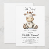 Invitation Oh Baby Genre Neutre Baby shower Boho (Devant / Derrière)