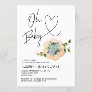 Invitation Oh Baby Genre Neutre Douche Thanksgiving Chute