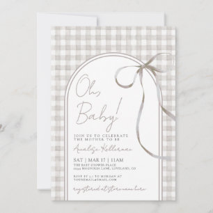 Invitation Oh Baby Gingham Baby Shower