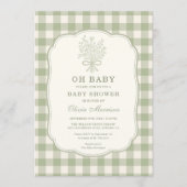 Invitation Oh Baby Gingham Baby Shower (Devant)