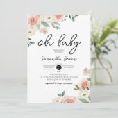Invitation Oh Baby Girl Baby shower (Debout devant)
