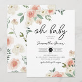 Invitation Oh Baby Girl Baby shower (Devant / Derrière)