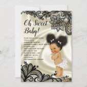 Invitation Oh Baby Girl Black Lace & Ivory (Devant)