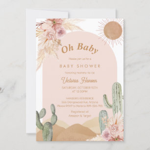 Invitation Oh Baby Girl Desert Baby shower Sud-Ouest Boho