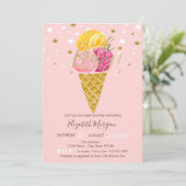 Invitation Oh Baby Glaces Crèmes Etoiles Baby shower (Debout devant)