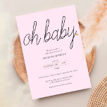 Invitation Oh Baby Gold Love Baby shower de coeur / Sprinkel<br><div class="desc">Doté d'un chic texte noir avec un coeur d'amour or mignon sur un arrière - plan rose vif sur ce baby shower élégant,  saupoudrer ou couples invitation à la douche. L'inverse a dispersé les coeurs d'or sur un arrière - plan rose vif assorti. Conçu par Thisisnotme©</div>