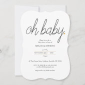 Invitation Oh Baby Gold Love Baby shower de coeur / Sprinkel (Devant)