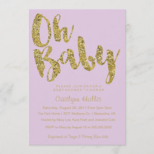 Invitation Oh Baby Gold Parties scintillant et Baby shower de