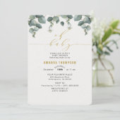 Invitation Oh Baby Golden Eucalyptus Baby shower (Debout devant)