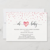 Invitation Oh Baby Heart Baby shower neutre (Devant)