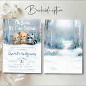 Invitation Oh Baby its cold outside Blue Baby Shower