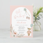 Invitation Oh Baby Jouets Vintages Baby shower (Debout devant)