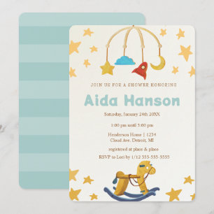 Invitation Oh Baby Jouets Vintages Genre Baby shower neutre