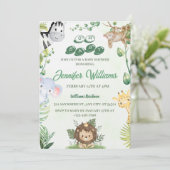 Invitation Oh Baby Jungle Baby shower (Debout devant)