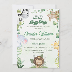 Invitation Oh Baby Jungle Baby shower