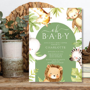 Invitation Oh Baby Jungle Baby shower