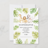 Invitation Oh Baby Jungle Baby shower Déchets Raffle Invitati (Devant)