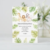 Invitation Oh Baby Jungle Baby shower Déchets Raffle Invitati (Debout devant)