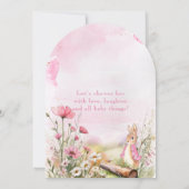 Invitation Oh Baby lapin lapin Baby shower d'aquarelle rose (Dos)