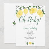Invitation Oh Baby Lemons Baby shower (Devant / Derrière)