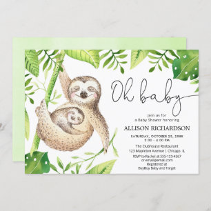 Invitation Oh Baby, mignon baby shower de verdure tropicale p