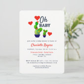 Invitation Oh Baby mignonne Succulent Cactus Baby shower Plan (Debout devant)