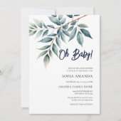 Invitation Oh Baby Minimalist Baby shower d'hiver (Devant)