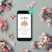 Invitation Oh Baby Minimalist Pine Trees Baby shower d'hiver