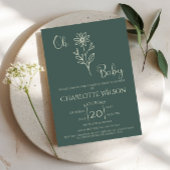 Invitation Oh Baby Minimalist Wildflower Baby Shower