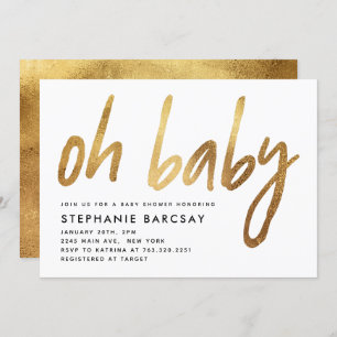 Invitation Oh Baby Modern Glam Baby shower Parties scintillan
